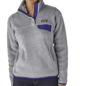 Patagonia Snap Re Tool Fuzzy Pullover in Grey and Blue